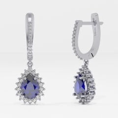 2,67 Karat Safir Pırlanta Küpe